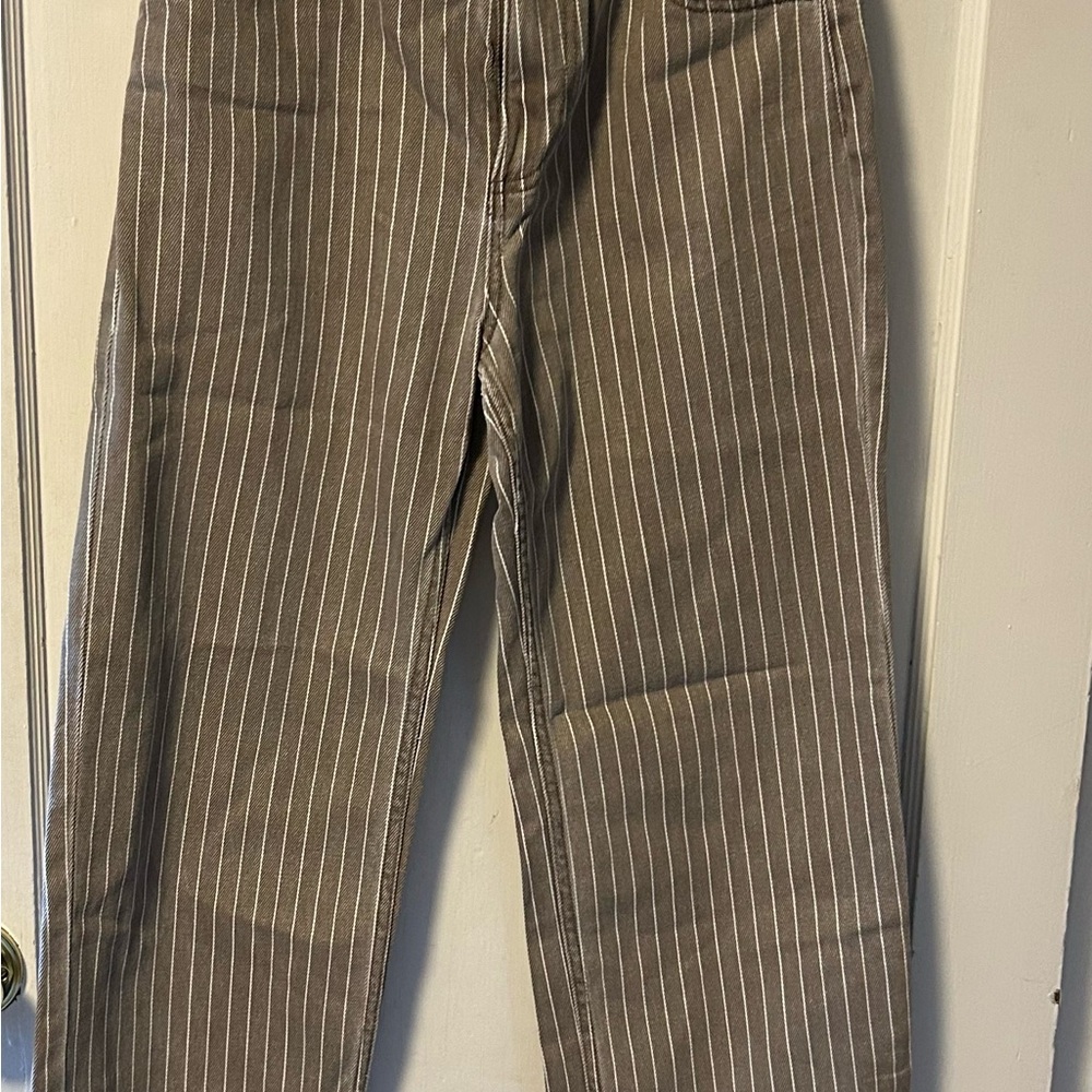 MNG  Gray and white striped jeans, size 2